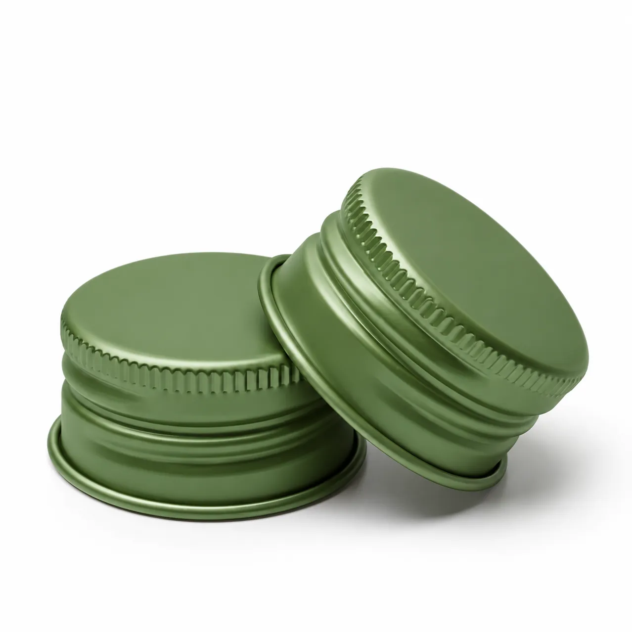Two green caps for sparkling water.