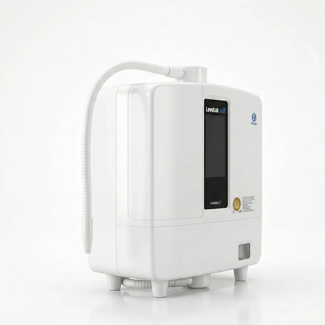 The K8 water ionizer from the side, with its flexible spout.
